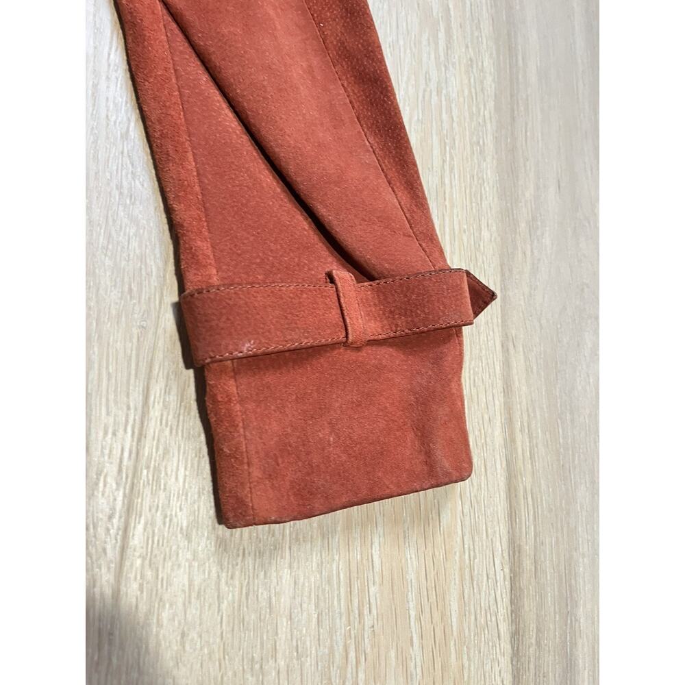 1970s Vintage Cognac Suede Leather Duster Coat Sz 10 Made in Brazil Streetwear - Picture 13 of 16